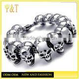 Jingli Jewelry Stainless Steel Silver Jewelry Cheap Skull Bead Head Bracelet for Men, Skull Bracelets for Men and Women thumbnail-1