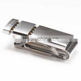 Unique Design Factory Price Yellowish Semi-precious Stone Inlay Stainless Steel Money Clip thumbnail-5