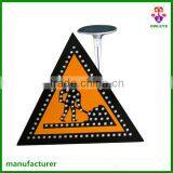Solar Powered Construction Traffic Sign With Triangle-shape