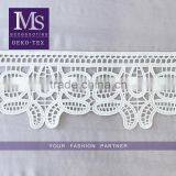 High Quality 13.5cm Width Water Soluble Polyetser Crochet Trim in White thumbnail-1