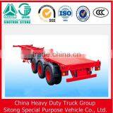 Factory Price 3 Axles 40ft Skeleton Container Trailer , 20ft Skeleton Semi Trailer Container Chassis thumbnail-3