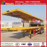 Drop Deck 3 Axle Flat Base Container Semi Trailer, 40ft Flatbed Trailer thumbnail-6