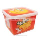 IML Plastic Square Biscuit Container,FDA,BRC,Sedex Food Packaging,Biscuit Box With Lid. thumbnail-2