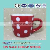 Stocked Cheap red Ceramic cup,Ceramic coffee cup , milk Mug