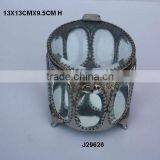 Nickel Plated Glass Jewellery Box With Brass Available in Other Finishes