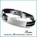 Wholesale Stainless Steel Charm pu Leather Bracelet Man thumbnail-6