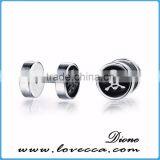Skull Patern Body Steel Jewelry Piercing Barbell Tunnel Plug Stud Earrings thumbnail-5