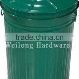 Round Large Capacity Galvanized Steel Metal Trash Can Garbage Bin With Lid thumbnail-4