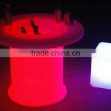Outdoor Event Plastic Furniture Hotel Glow LED High Cocktail Table and Chair With High Top Ice Bucket With Remote Control thumbnail-2