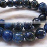 7" 10mm Round Blue Lapis Lazuli Bracelet thumbnail-1