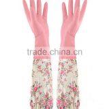 Long Velvet Gloves Housework Dishwashing Gloves Latex Rubber Gloves Thick Warm Laundry Gloves thumbnail-1