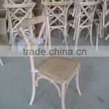 White Stackable Cross Back Wood Banquet Chair thumbnail-3