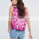 Tie Cami With Crochet Trim on the Bottom in Rayon Fabric thumbnail-2