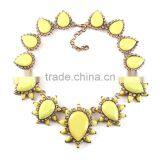 Fashion People Big Water Drop Resin Gems Chunky Coral Necklace thumbnail-2