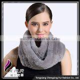 CX-S-154K China Factory Wholesale Cheap Real Rex Rabbit Fur Fashion Scarf Women thumbnail-3