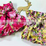 Wholesale Solid Yellow Ruffle Shorts Toddler Baby Girls Soft Cotton Pants thumbnail-5