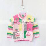 Girls Handmade Flower Design Knitted Sweater Cardigan thumbnail-1