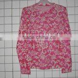 Merino Wool Silk Blend Women Long Sleeve Print T-shirt thumbnail-1