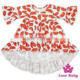 Best Selling FAUX SUEDE Long Front Long Back Printed Ruffle Stylish Little Girls Boutique Dresses Children Frock Model thumbnail-3