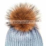 Myfur Fashion High Quality Cheap Knit Wool Felt Scarf With Fur Pom thumbnail-3