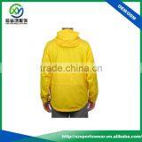 Customzied Light Yellow Rain Jacket 100%nylon Man Jacket thumbnail-3