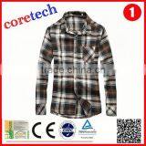 Newest Popular Yellow and Black Plaid Shirt Factory