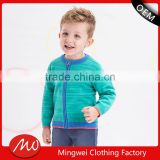 High quality warm sweater baby boy blue zip cardigan sweater model for children