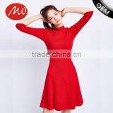 OEM Custom Latest Formal Design Wool Knitting Pattern Sweater Dress for Women thumbnail-1