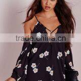 New Summer Collection Wholesale Floral Printing High Quality Chiffon Style Blouse thumbnail-2