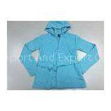 Pure Color Blue Ladies Fashion Tops Casual women hoodie jacket with Hat