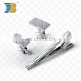 Personalized Silver Men Metal Stainless Steel Plain Skinny Custom Tie Clips and Cufflinks