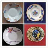 Ceramics Porcelain Turkey Soup Deep Plate,black Flower Printed Dish Plate,custom Printed Ceramic Plate thumbnail-2