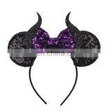 Halloween Minnie Ears Headband Minnie Headband And Bow Custom Hair Wraps thumbnail-2