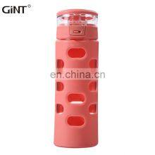 GiNT 580ml Fashion Design Glass Water Cup Anti-scald Glass Silicone Sleeve Water Bottle for Drinking thumbnail-1