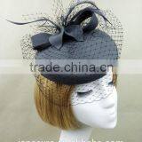 Fashionable Style Wool Felt Pillbox Hat With Veil,Party Mini Wool Hat thumbnail-3