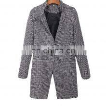 2021 Amazon Hot Sale New European Style Houndstooth Coat for Autumn and Winter, Slim Thick Woolen Coat, Woolen Coat thumbnail-1