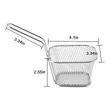 Fried Food Table Serving Chrome Rectangular Chips Fry Basket French Fries Basket Square Mini Frying Basket thumbnail-2