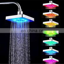 7colors changing LED shower head bathroom 6 inch water saving pressurized top spray rainfall shower heads