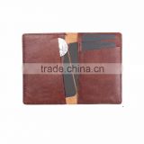 Italian vegetable tanned leather card holder with coin pocket Stylish genuine leather card holder with coin slot