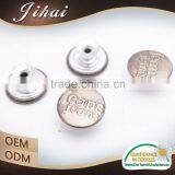 China Button Factory Metal Button With Logo Flat Shank Denim Button