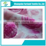 China peony flower style flannel fleece fabric for 3d bedding sets
