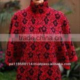 ALPACA WOOL CAPE/CARDIGAN WITH BIG FLOWERS DESIGNS