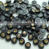 Fashion 6mm and 8mm Round Hot Fix Alloy Studs, Black Nickel, Gold Metal Setting Hotfix Round Studs for Garment thumbnail-2