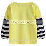 Soldier Printing Picture Stripe Sleeve Yellow Color Fall Long Sleeve Clothes for Kids thumbnail-2