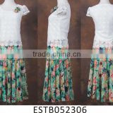 Fashion chiffon printed long dresses for women