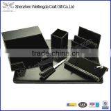 Exquisite Black 6 Pieces Leather Stationery Set Desk Set