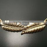 European Metal Leaf Dress Belt Female Thin Elastic Stretch Belt thumbnail-4