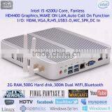 FFXI WAR XBMC Support Fanless i5 Desktop PC Intel HD4400 Graphics 1080P 4K HD 2G RAM 500G HDD Win Digital Signage USB3.0 DC