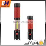Aluminium Tactical Flashlight 3W COB 3W LED Zoomable Flashlight With Strong Magnet