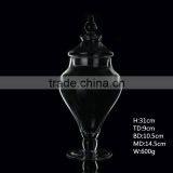 Clear Transparent Storage Jar Christmas Gift With Lid Sodalime Glass Unique Handblown Manufacturing thumbnail-2